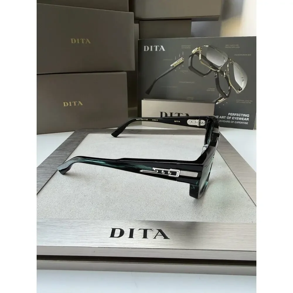 DITA PRIDM DTS753-A-01 Storm Swirl Silver Turquoise Lens Sunglasses AUTHENTIC